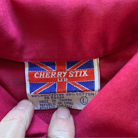 Vintage Cherry Stix ltd Pink Button down Polycotton Top. 1960’s. Large. Pockets. - Picture 15 of 16